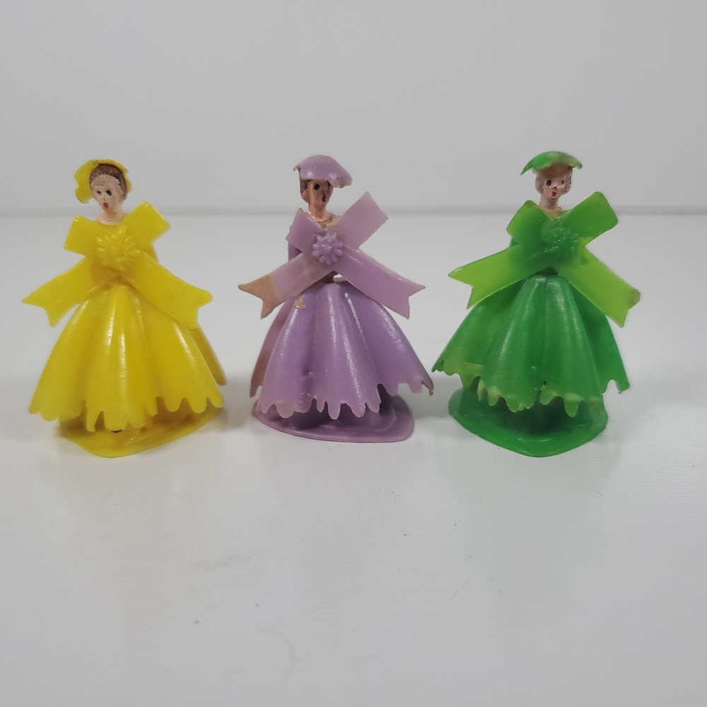 Vintage MCM 1960's Wedding Cake Toppers Bridesmaids